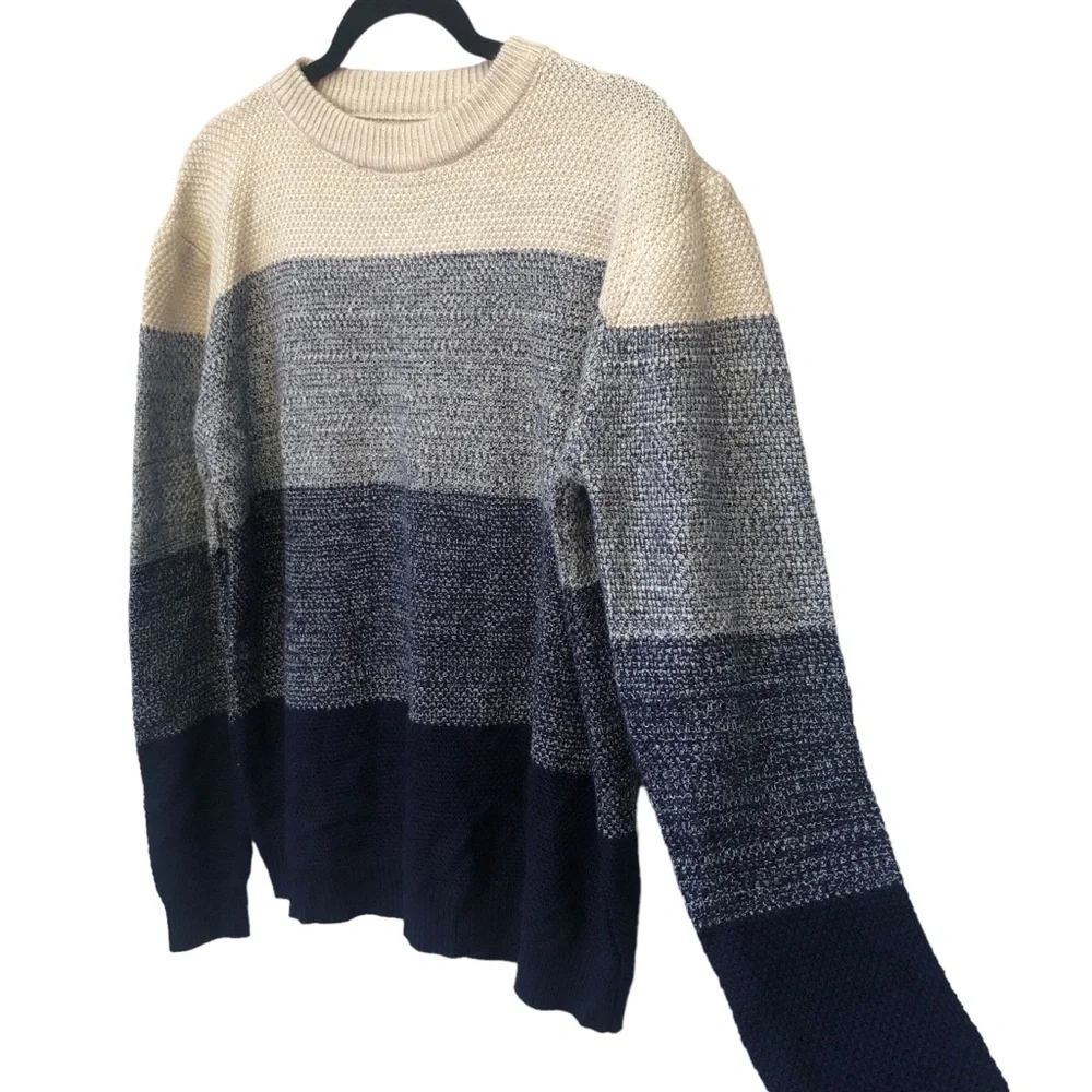 Khaki and Blue Striped Sweater size Medium - Picture 5 of 5